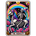 GLEAMME Audacity Tarot Card Handmade Sticker Funny Quote Decal for Adult 3 or 9 inches Glossy or Holographic Sarcasm Sarcastic Skeleton Skull Decoration Decor (Glossy 9 inches)